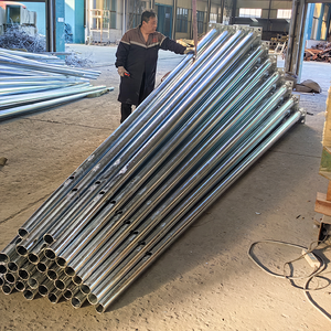 Outdoor Galvanized Steel Solar Street Light Pole Post Lamp Pole 4m 5m 6m 7m 8m 9m 10m 12m Double Single Arm Price