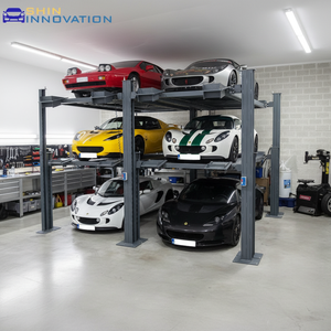 4 Post Hydraulic Electric Parking Lift Vertical Stacker System 3600kg Capacity